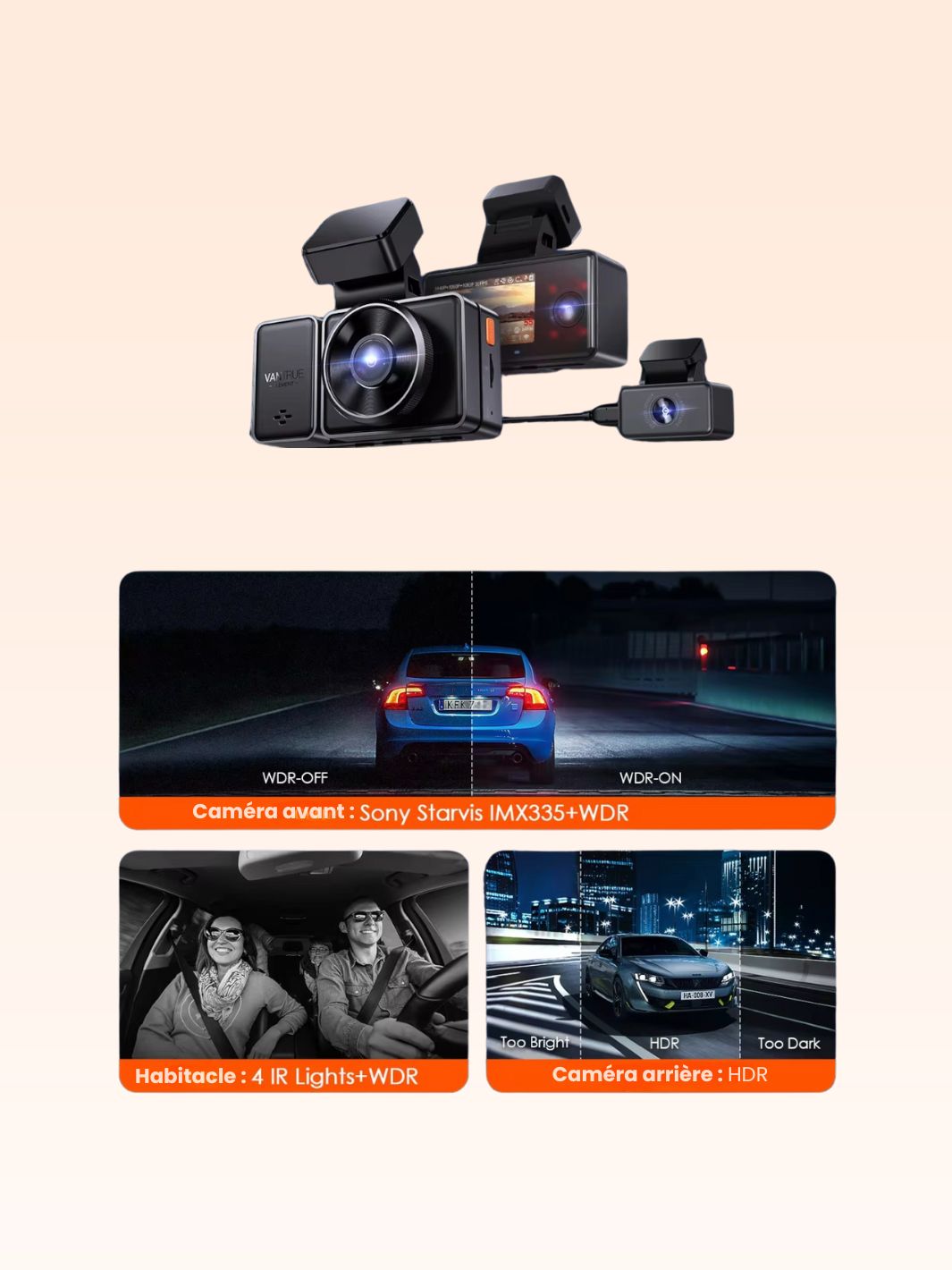 Dashcam Vantrue E3 HDR