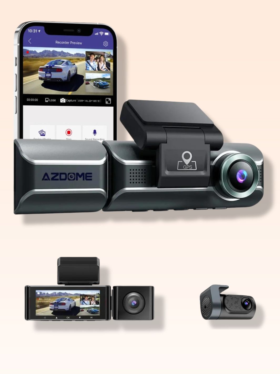 Dashcam voiture caméra embarquée AZDOME M550 Pro