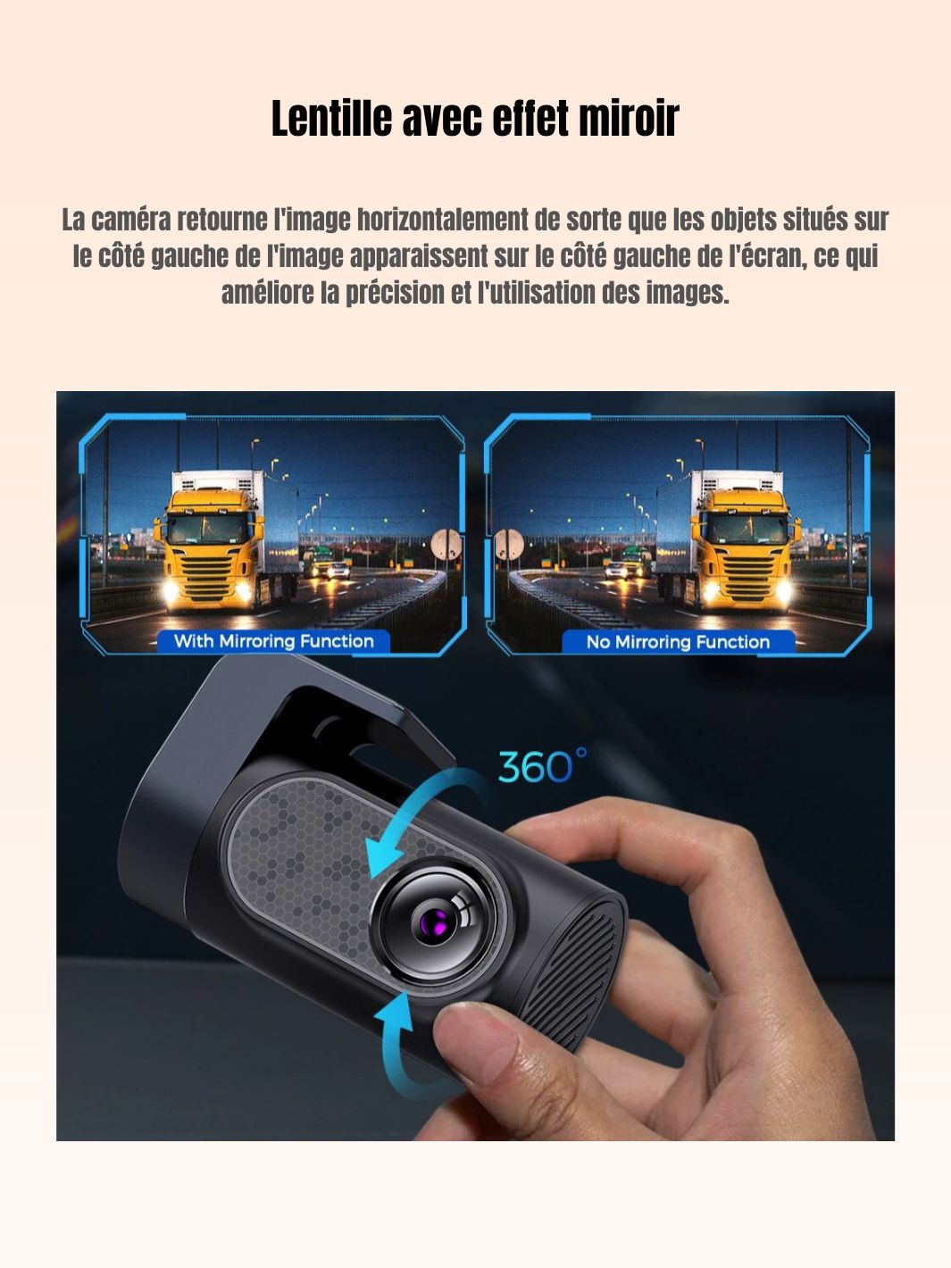 Dashcam voiture caméra embarquée AZDOME 550pro caméra arrière