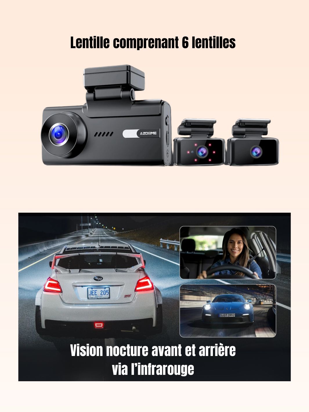 Dashcam voiture caméra embarquée Azdome M580 5K