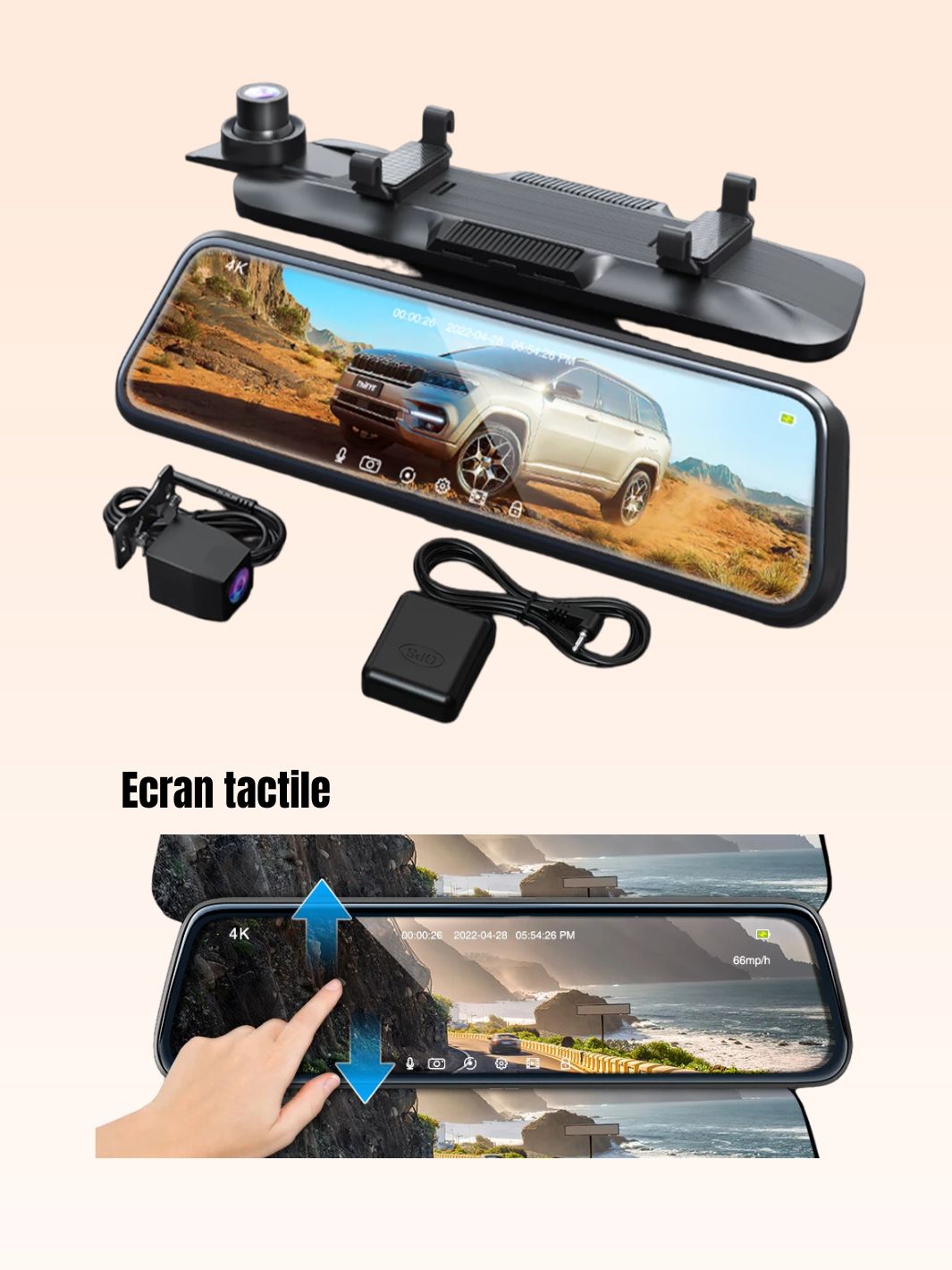 Dashcam voiture caméra embarquée ThiEYE ecran tactile