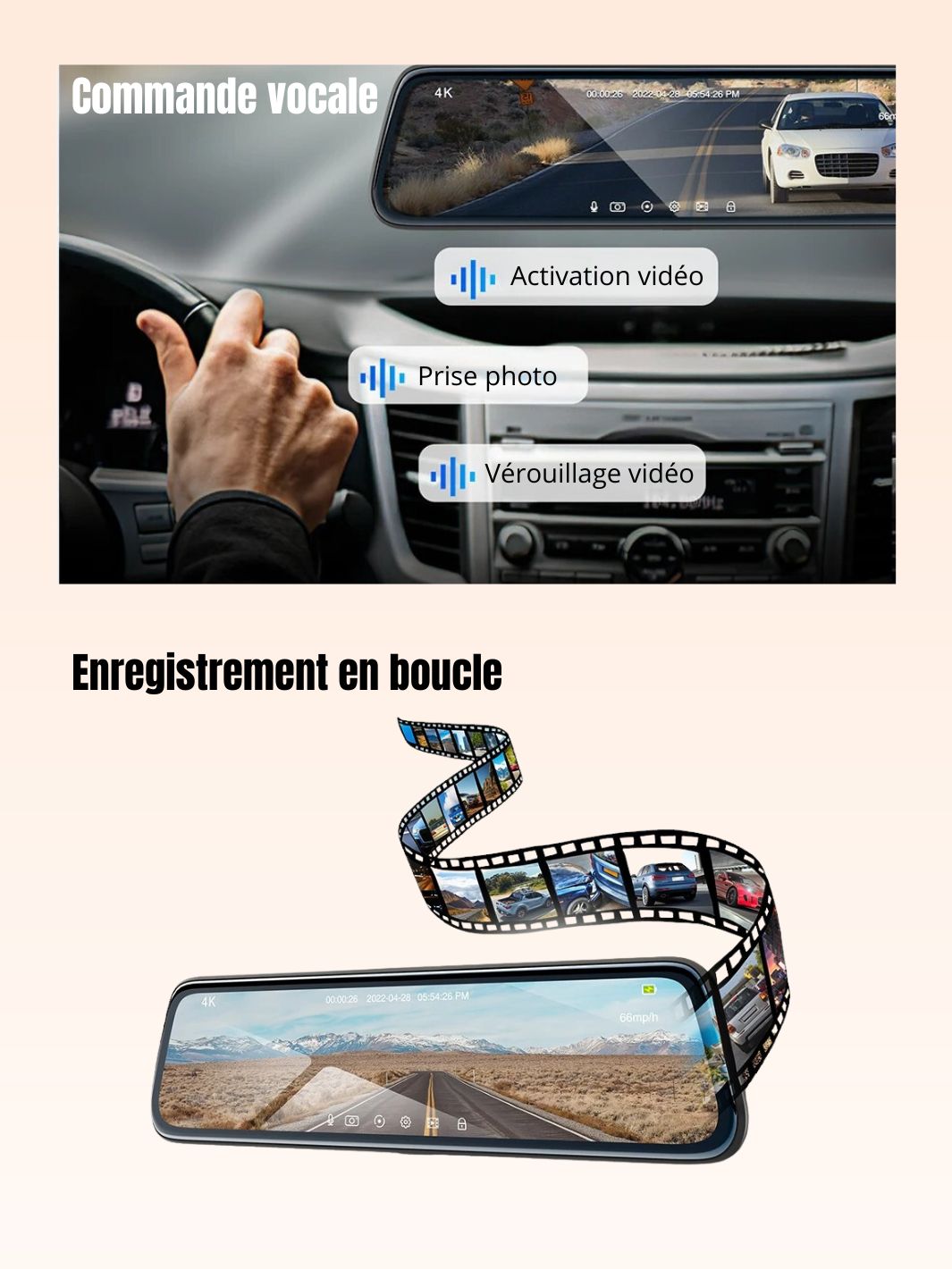 Dashcam voiture caméra embarquée ThiEYE commande vocal