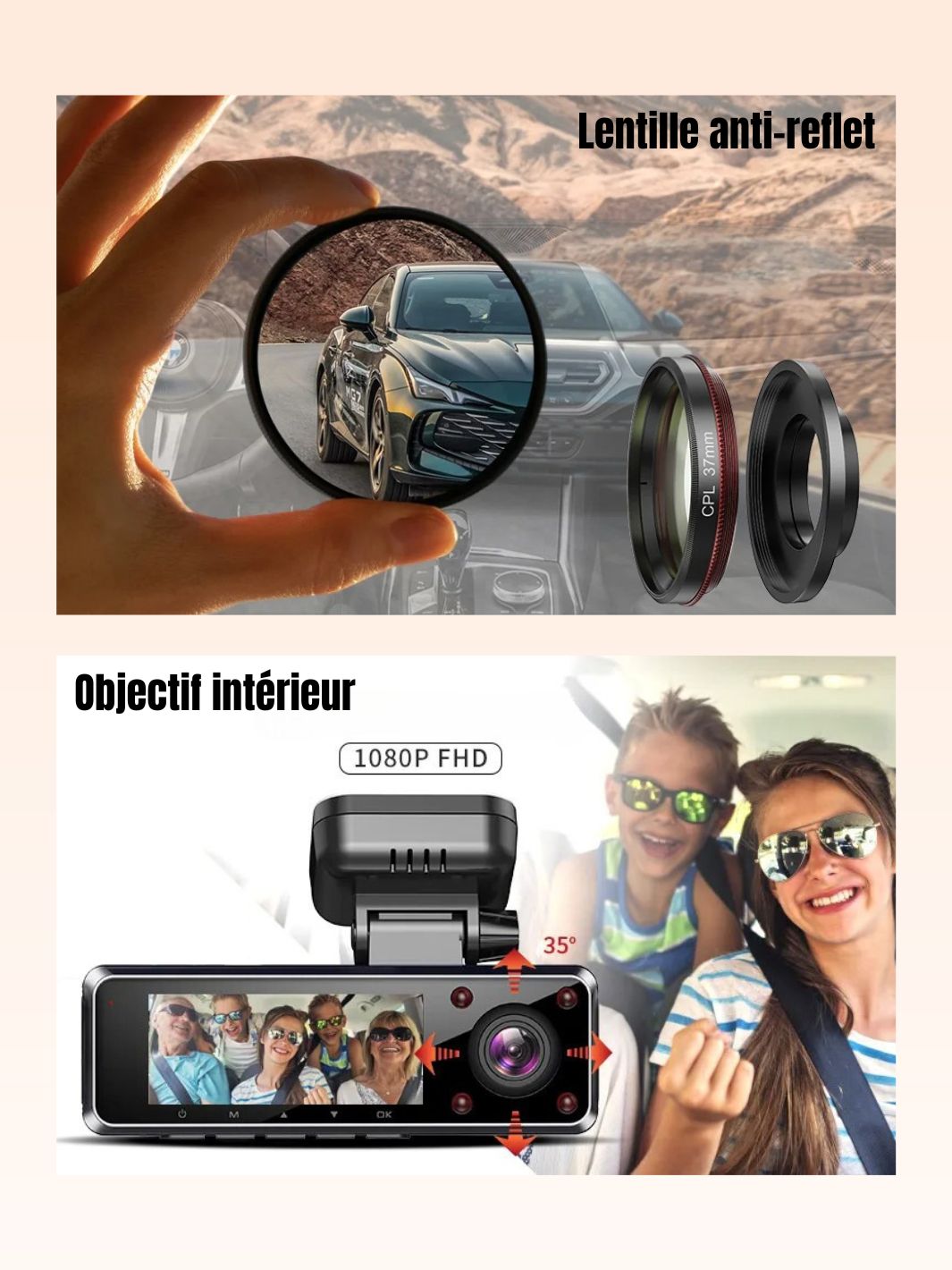 Dashcam voiture caméra embarquée Tiesfong i5s wifi